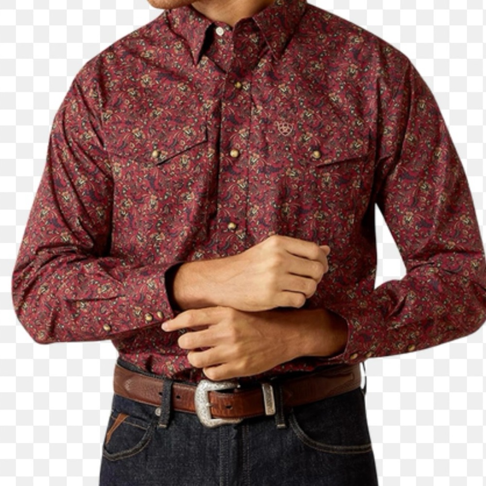 Ariat Men's Samson Snap Long Sleeve Western Shirt Sz XXL - Picture 2 of 9
